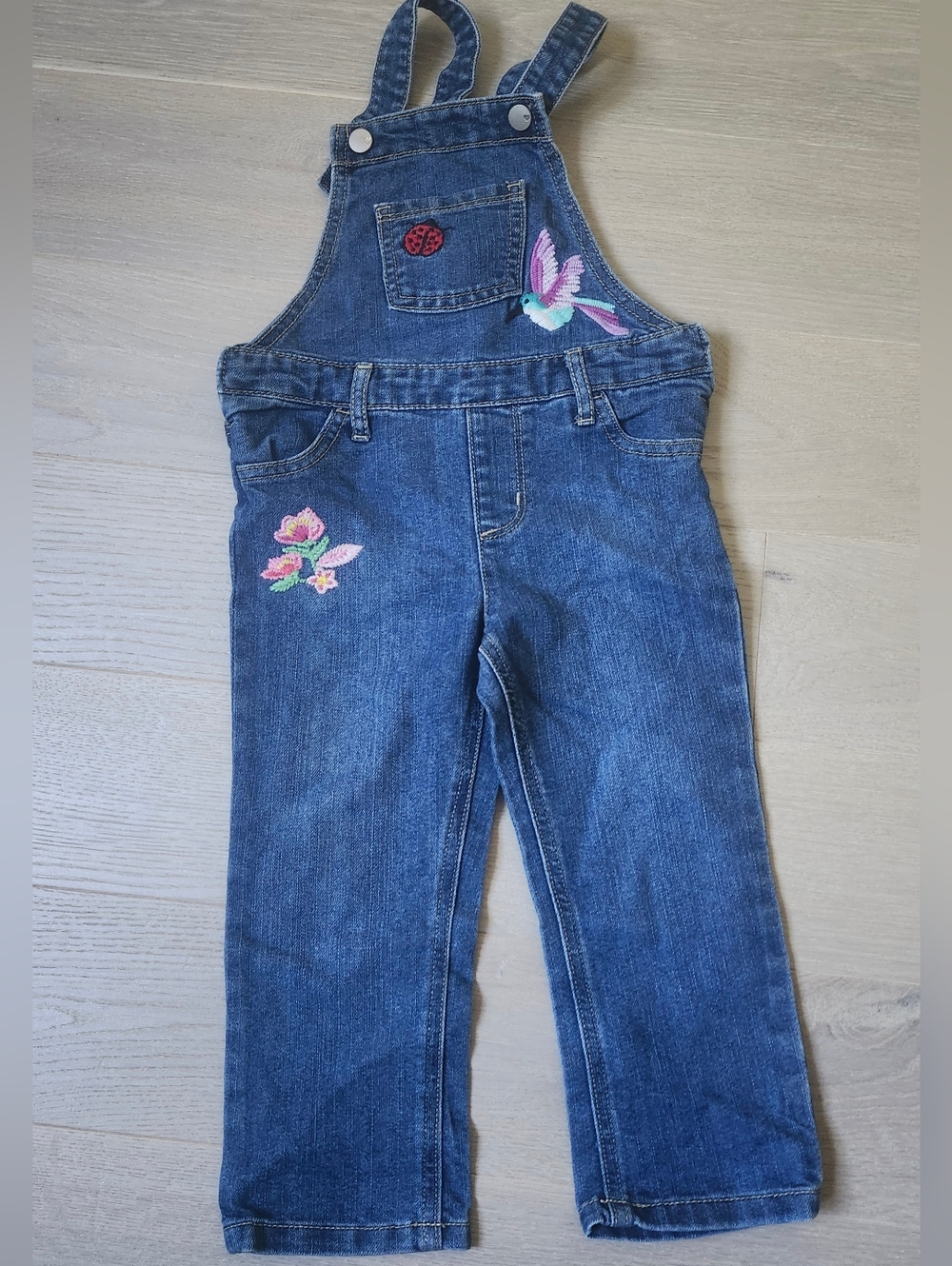 The Children's Place Denim Overalls Embroidered 3T